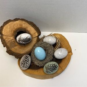 Rustic Farmhouse wooden egg decor holiday or year round nature decor